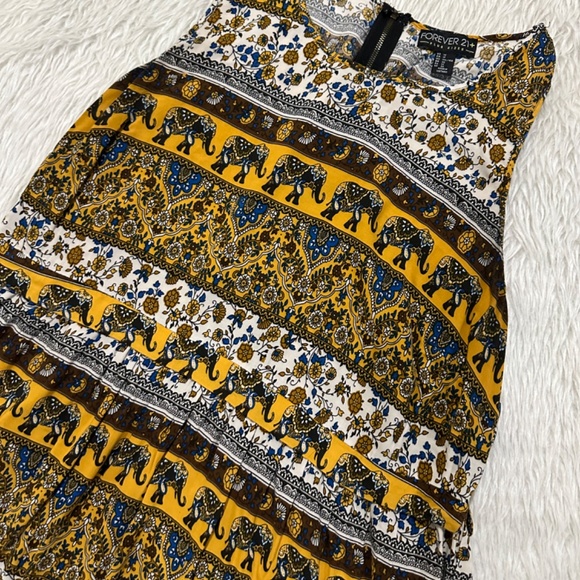 Forever21 women’s boho elephant paisley sleeveless summer dress size 1X - Picture 2 of 6